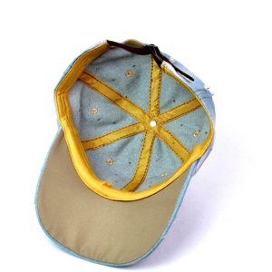 Casquette de baseball en denim sergé bleu clair délavé avec clous perlés et fleurs brodées, tissu courant, unisexe - Product Image 5