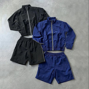 Conjunto Deportivo Unisex Negro con Cremallera Completa, de Secado Rápido, en Poliéster, para Otoño, Corte Regular, con Bolsillos Laterales - Product Image 5