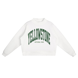 <b>Top</b> Quality Customize Vintage National Park Sweatshirt Women Retro Varsity Letter Print <b>Mock</b> <b>Neck</b> Pullover Winter Autumn Wear - Product Image 1