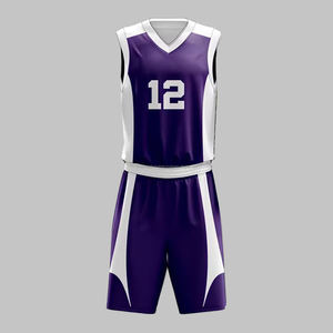Tenues de basketball respirantes grande taille 100 % polyester sans manches fabriquées au Pakistan livraison rapide vêtements de sport ensembles bleus et blancs - Product Image 3