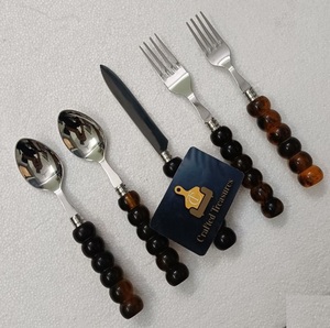 Hot Selling Flatware <b>Set</b> With Resin Handle 18/<b>8</b> Stainless Steel <b>Dinnerware</b> Tableware Home Decor 5-Piece Flatware Cutlery <b>Set</b> - Product Image 2