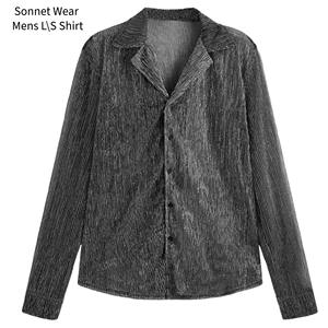 เสื้อเชิ้ตแขนยาวผู้ชายแบบติดกระดุมลายสก็อต - Product Image 3