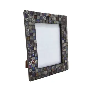 Best Seller Table Top Decoration Glass & MDF Picture Frame Multi Colour Mosaic Photo Frame Handmade In Bulk
