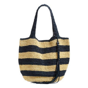 Bolso Tote de Ganchillo Hecho a Mano, Blanco y Azul, para Verano, Playa o Mercado, con Cierre de Cremallera, Aspecto Tejido, Hilo de Algodón, Bolso de Hombro Moderno y Suave - Product Image 6