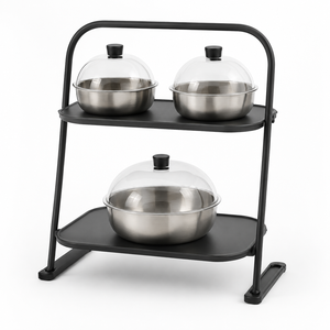 Un présentoir à snacks polyvalent à trois niveaux, conçu pour les réceptions modernes et le service de restauration professionnel, idéal pour la présentation. - Product Image 1