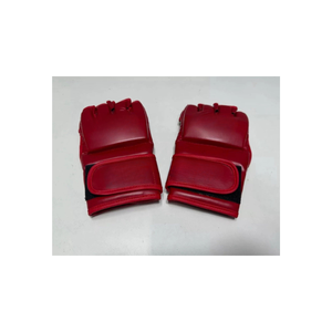 <b>Half</b> Finger Leather MMA Gloves With Velcro Wrist Strap For Martial Arts Training Unisex Adult Size - Product Image 4