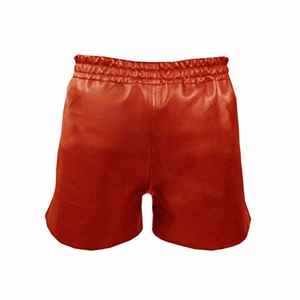 Boxer en cuir Nappa rouge fait main : Sous-vêtements de sport en peau d'agneau - Product Image 2