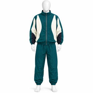 Ensemble survêtement coupe-vent pour homme en tissu tricoté polyester respirant et léger, style streetwear, avec logo frontal – Vente en gros - Product Image 1