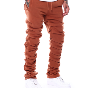 Men's Rust <b>Brown</b> Sweatpants Elastic Waist Drawstring Casual <b>Joggers</b> 100% Cotton Midweight Knitted Fabric Autumn Wear - Product Image 1