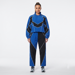 Ensemble de survêtement pour femme, coupe-vent, deux pièces, 100 % nylon, léger, séchage rapide, vêtements de sport, jogging, tenue de rue - Product Image 1
