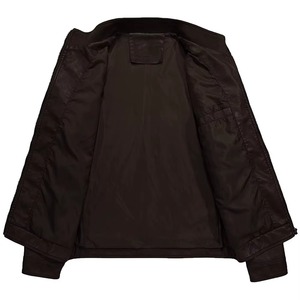 Fashionable Latest Style <b>Men</b> <b>Leather</b> <b>Jackets</b> Solid Color Breathable Eco-Friendly Windproof Stand Front <b>Leather</b> Avirex <b>Jacket</b> <b>Men</b> - Product Image 4
