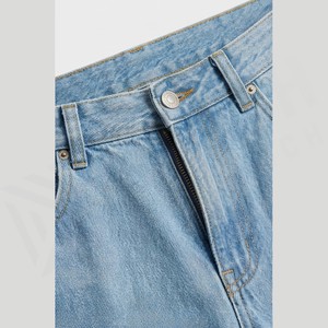 Straight-Leg High Waist Gradient Color Denim Jeans <b>Men</b> Regular Fit Cotton Casual Spring Style Pants - Product Image 4