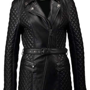 แจ็คเก็ตหนังผู้หญิงคุณภาพสูงรุ่นใหม่ปี 2026 สำหรับฤดูหนาว กันน้ำ ระบายอากาศได้ดี เป็นมิตรกับสิ่งแวดล้อม ผ้าซับในไนลอนลินินกันยับ - Product Image 2