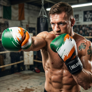 Custom Ireland Flag Design Lightweight Unisex Boxing <b>Gloves</b> Durable Cowhide Leather Multiple Sizes (8oz-18oz) - Product Image 4