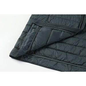 <b>Men's</b> Lightweight Puffer <b>Jacket</b> Stand Collar Custom Velcro Logo Quilted Winter Coat <b>Warm</b> Windproof Outerwear for Daily & Outdoor - Product Image 3