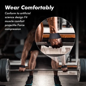 Heavy Duty Cotton Fitness Levantamiento de pesas Muñequera Gym Deadlift Para Levantamiento Correa Muñequeras - Product Image 5