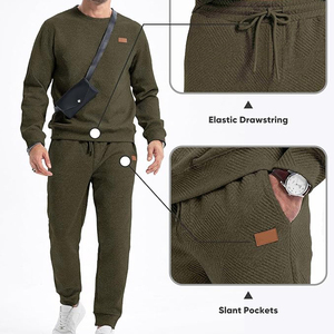 Conjunto Deportivo de Punto Transpirable y Ecológico de 2 Piezas para Hombre, Talla Grande, Informal, para Invierno - Product Image 4