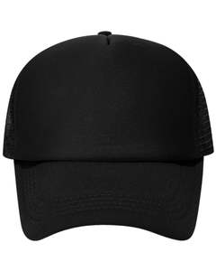 หมวกแก๊ปเบสบอลสีดำแบบกำหนดเอง ระบายอากาศได้ดี ด้านหลังเป็นตาข่าย ปรับขนาดได้ด้วยตัวล็อคแบบ Snapback  ไม่มีลาย  สามารถใส่โลโก้ได้  หมวกสำหรับกิจกรรมกลางแจ้งและกีฬา - Product Image 1