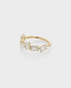 แหวนทองคำแท้ 14K สำหรับผู้หญิง ทรง Eternity ประดับเพชร Emerald Cut แบบ Lab Grown สไตล์ East West สำหรับงานแต่งงานหรือเป็นเครื่องประดับแทนคำมั่นสัญญาสำหรับเจ้าสาว - Product Image 2
