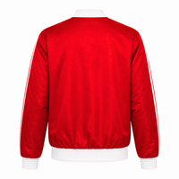 Jaket Windbreaker Delta Sigma Theta Sorority Bordir Logo Merah & Putih Gaya Kasual untuk Wanita dengan Lapisan Poliester
