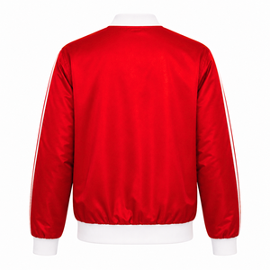 Chaqueta cortavientos personalizada de la hermandad Delta Sigma Theta con logo bordado en rojo y blanco, estilo casual para mujer con forro de poliéster. - Product Image 3