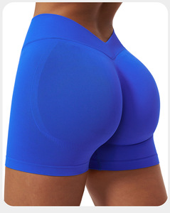 Shorts de compresión sin costuras de cintura alta para mujer, color rosa, levanta glúteos, transpirables, deportivos, de punto, para ciclismo - Product Image 4