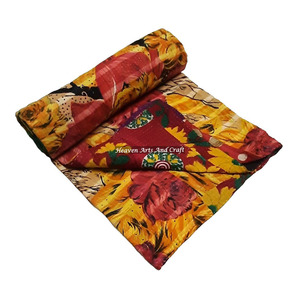 Colcha Kantha Gudari, Colcha Kantha Gudari, Venta al por Mayor, Proveedor de Oro, GD1065, Colcha Kantha Hecha a Mano, Algodón Estampado Indio - Product Image 1