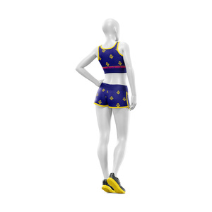 Conjunto de 2 piezas de sujetador deportivo y shorts de yoga, personalizado al por mayor, ecológico, ligero, de cintura media, elástico, con cuello redondo y cinturón - Product Image 3