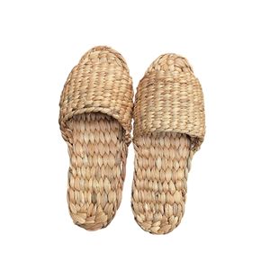 Pantoufles en jacinthe d'eau naturelles faites à la main, sandales écologiques pour la maison, chaussures d'intérieur légères pour un confort quotidien - Product Image 1