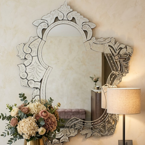 Luxury Ornate Venetian Wall <b>Mirror</b> | Vintage Baroque Decorative Accent <b>Mirror</b> | Antique Style Glass <b>Mirror</b> Elegant Home Decor - Product Image 3