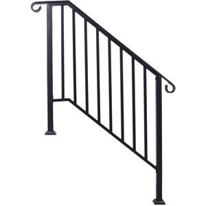 Ringhiera Flessibile per Portico BL, Corrimano per Gradini Esterni da 3/4 Gradini in Ferro Battuto # Dispositivo di Assistenza per la Sicurezza sulle Scale - Product Image 1
