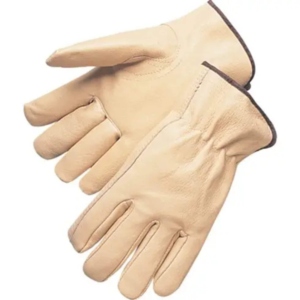 Premium Quality Goat Grain Leather Anti-Cut Waterproof Safety <b>Gloves</b> with Elastic Wristlet for Driver Work and Mechanical Tasks - Product Image 1