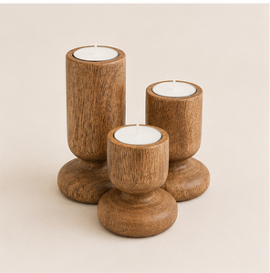 Handcrafted Natural Mango <b>Wood</b> Tealight Holders <b>Rustic</b> Wooden Candle Stand For Home Decor Wedding Centerpiece And Giftings - Product Image 5