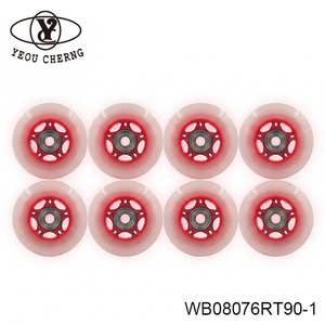 Ice Hockey <b>Wheels</b> Polyurethane WB08076RT90-1 Durable Solid Red YEOU CHERNG - Product Image 1