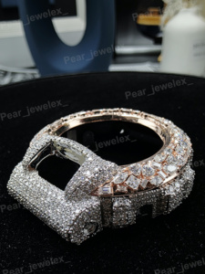 Reloj Hip Hop con Bisel de Diamantes Moissanite VVS de Corte Multiforma y Estilo Iced Out, Modelo 6900 - Product Image 3