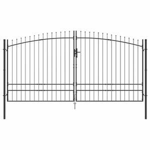 Puerta Doble de Acero con Cerradura Gris 400 x 199.5 cm para Cercas, Enrejados y Portones - Product Image 2