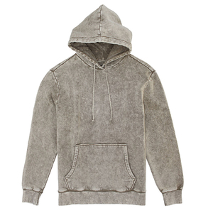 Nouveauté en promotion : Sweat à capuche délavé à l'acide pour homme, en coton noir, coupe classique, personnalisable - Product Image 1