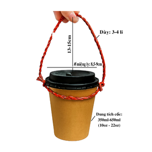 Porte-gobelet artisanal en jonc de mer style Noël avec poignée tressée, accessoire naturel vietnamien pour cafés - Product Image 2