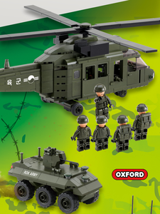 OXFORD COBRA COMBAT TEAM Military Building <b>Blocks</b> Set AH1 Cobra Helicopter Tank Armored Vehicle 1653Pcs Soldier Figures Toys - Product Image 3