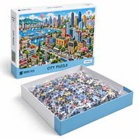 Puzzle personnalisé avec logo, 1000 pièces, motif urbain coloré, vue sur l'eau, impression HD, jouet éducatif DIY pour adultes, adolescents et enfants, idée cadeau