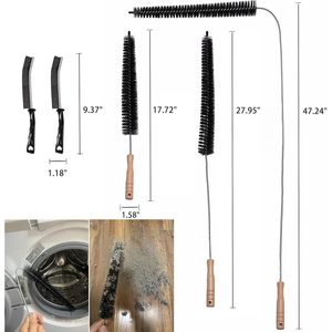 Set di spazzole flessibili per la pulizia del condotto dell'asciugatrice, 3 misure (43, 71, 119 cm), strumento per la rimozione dei pelucchi, kit di pulizia per condotti dell'asciugatrice, spazzole e rulli per pelucchi - Product Image 1