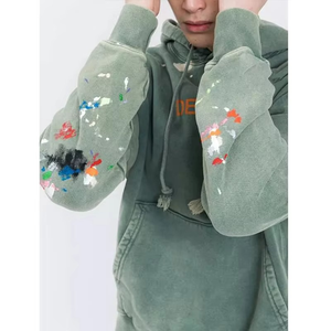 Sudadera con Capucha Personalizada de Alta Calidad, Estilo Vintage, Unisex, Tejido Grueso, Lavado Ácido, Felpa Francesa, Ecológica - Product Image 3