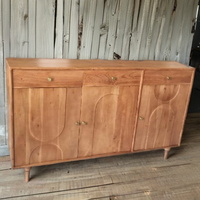 Buffet modulaire multifonctionnel en bois massif moderne pour le rangement à domicile