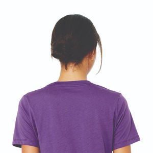 Camiseta de Manga Corta para Mujer, Premium, 100% Algodón Peinado y Hilado en Anillo Airlume, 32 Hilos, 4.2 oz, Color Morado Real, Corte Relajado - Product Image 6