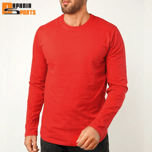 High Quality Full Sleeve T Shirt For Men Cotton Plain Blank Clothe Fashion Breathable O Neck <b>Long</b> Sleeve T Shirt Men Streetwear - Product Image 1