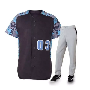Custom Two-Button Embroidery Baseball Jersey Shirts Youth Competition Uniform Set Sublimation Technique Unique - Product Image 3
