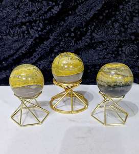 Fournisseur indien de boules de cristal de jaspe jaune et noir pour la décoration de la maison, le bureau et les cadeaux, au prix direct d'usine - Product Image 1