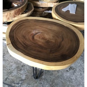 Rustic Acacia Wood Live Edge Side <b>Table</b> Wholesale - Handcrafted Farmhouse Furniture - Product Image 1