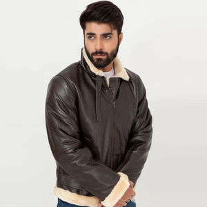 Chaqueta de Cuero Genuino para Hombre, Elegante, Invernal, de Primera Calidad, Fabricada Profesionalmente, Personalizable al por Mayor, OEM - Product Image 5