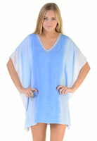 Kaftan long en georgette pour femmes grandes tailles, coupe haute, maternité, richement brodé, orné de perles et de paillettes, imprimé motif animalier, plage